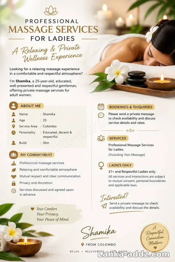 🌹 PROFESSIONAL MASSAGE SERVICES FOR LADIES 🌹, Companionship in Colombo, Sri Lanka
