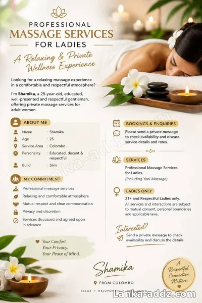 🌹 PROFESSIONAL MASSAGE SERVICES FOR LADIES 🌹, Companionship in Colombo, Sri Lanka