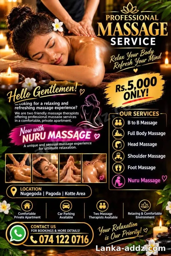💫💫Professional Massage Service 💫💫 at 👉Nugegoda, pagoda, pitakotte, pita-kotte, p, Companionship in Nugegoda, Sri Lanka